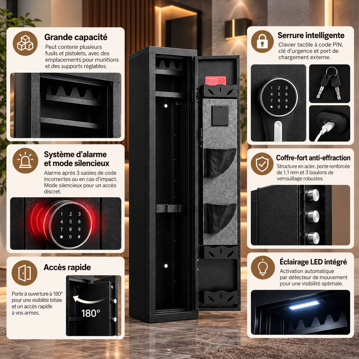 Armoire forte pour armes Format Compact