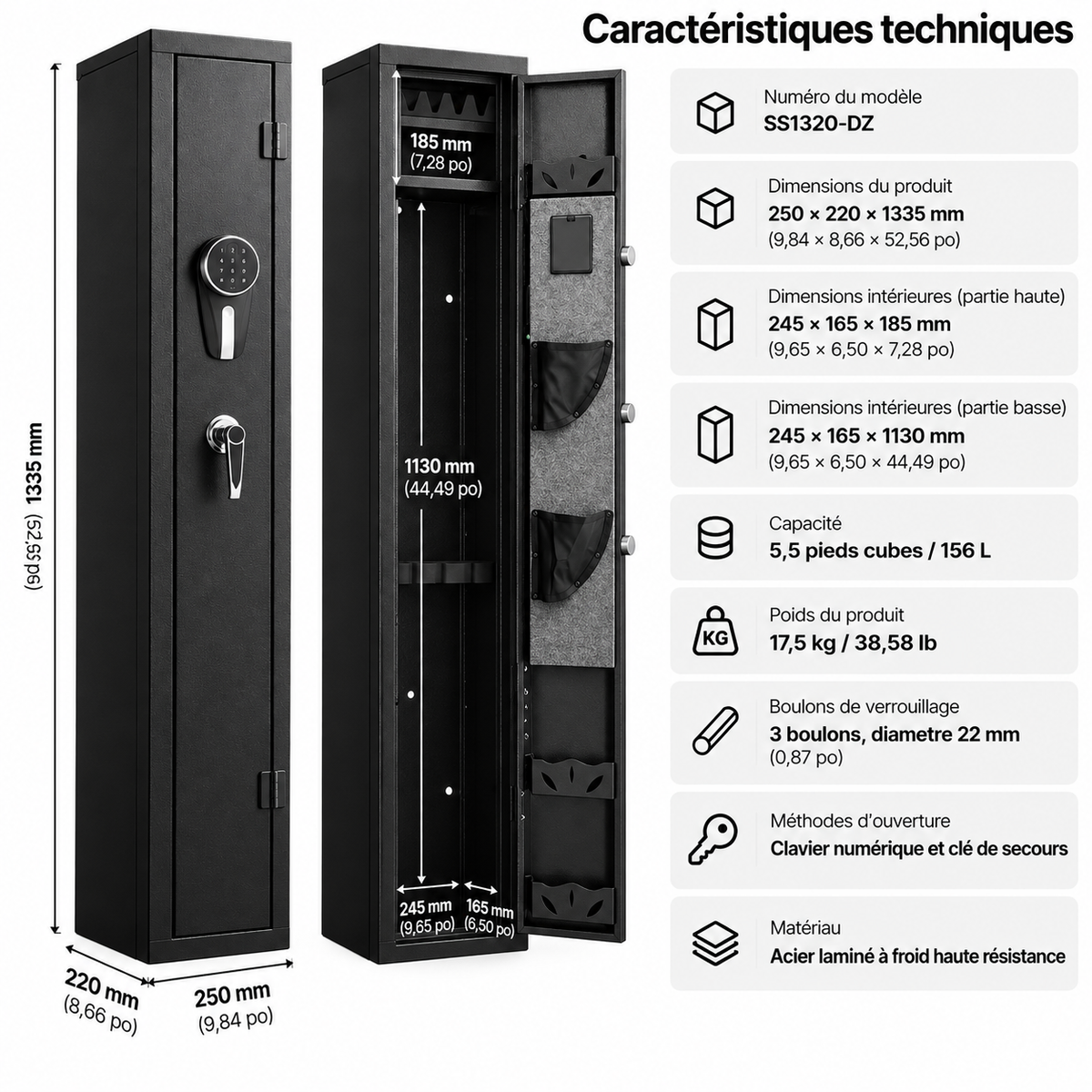Armoire forte pour armes Format Compact