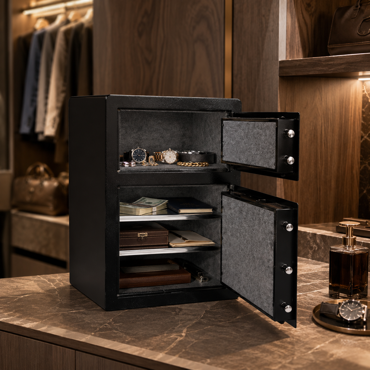 Coffre-fort biométrique compact